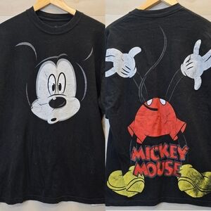 {L} Vintage Mickey Mouse Disneyland Resorts Walt Disney World By Hanes Black